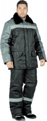 Куртка РЕГИОН зимняя, черный-серый - фото 4739