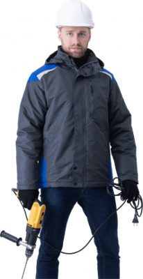 Куртка ШТУРМАН, демисезонная, серый-василёк - фото 4744