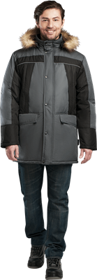 Куртка СКАНДИНАВИЯ ЛЮКС зимняя, серый-чёрный - фото 5018