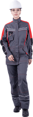 Куртка ХАЙ-ТЕК летняя, серый-красный-черный, женская - фото 5098